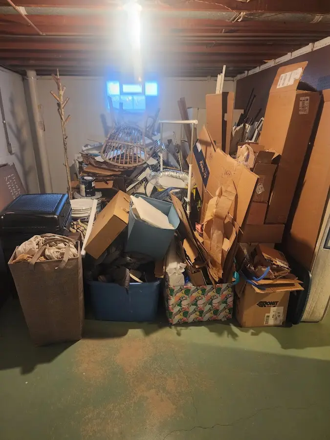 Roll-off dumpster container at job site for 40 Yard Dumpster Rental in Duryea